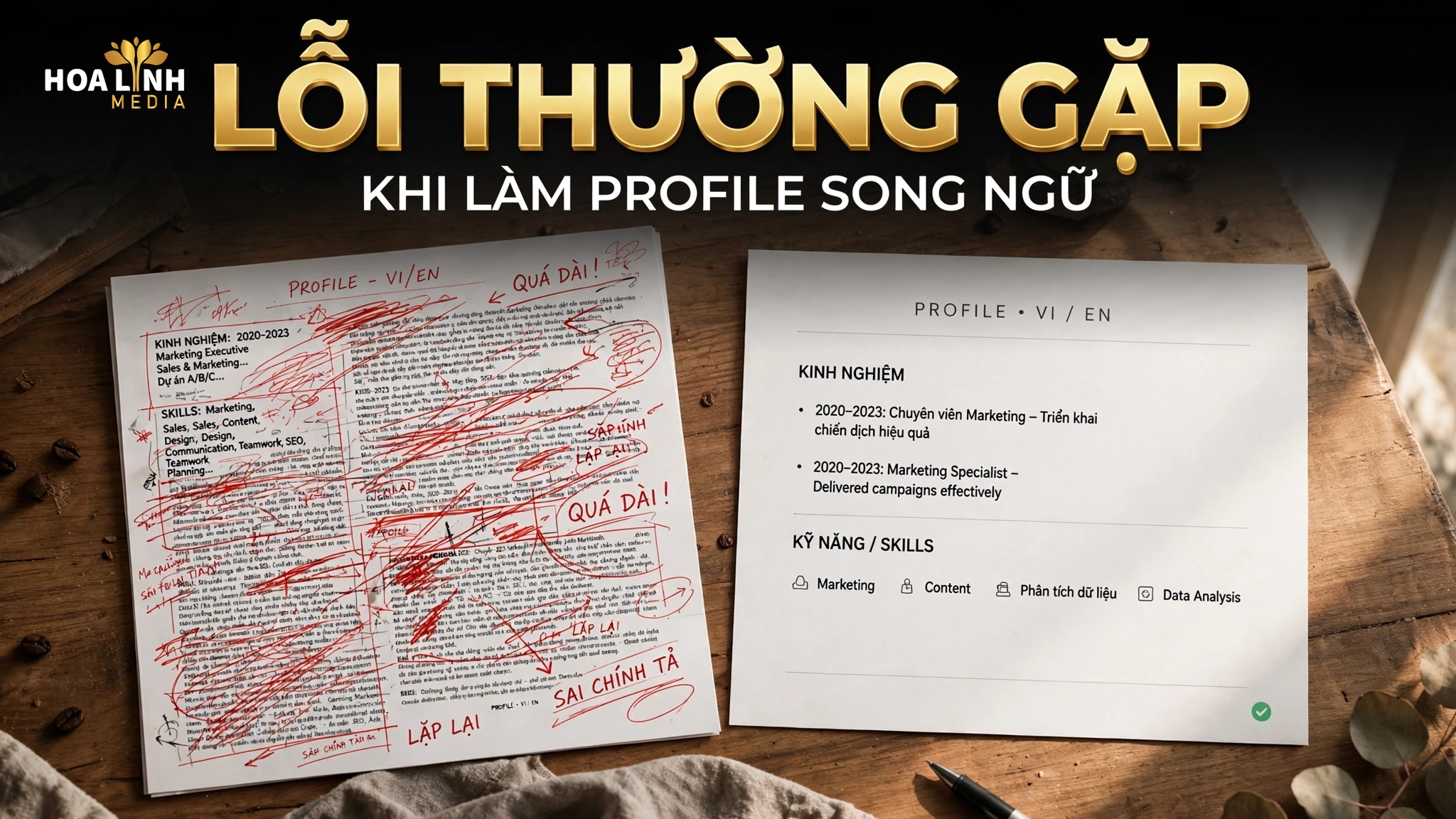 Những lỗi thường gặp khi làm profile song ngữ